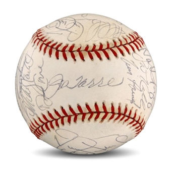 1997 New York Yankees Team Signed Baseball With 26 Signatures(Incl Jeter and Rivera)
